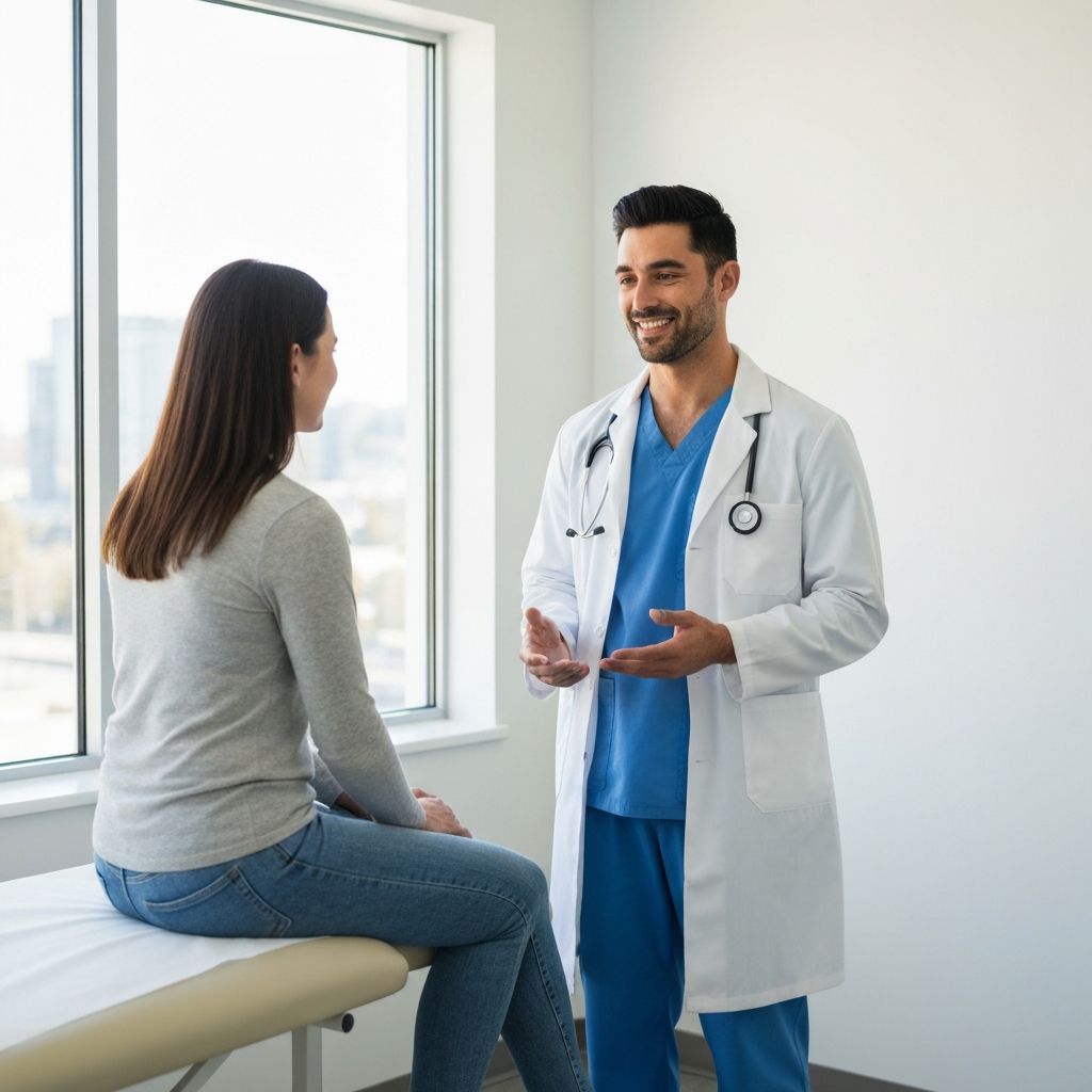 A clean, well-equipped consultation room at Racecourse Road Medical Practice
